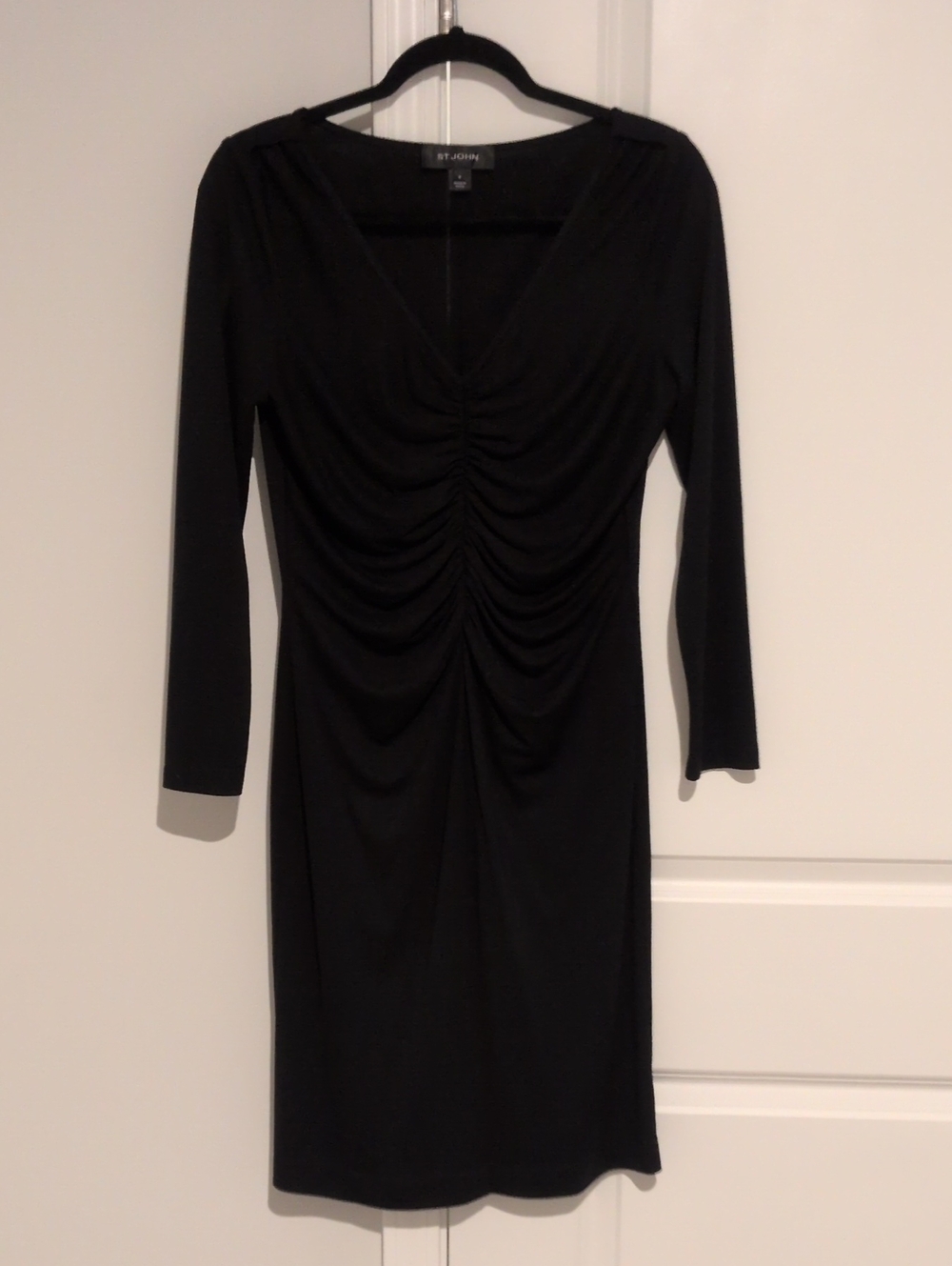 St. John V-Neck Long Sleeve Dress